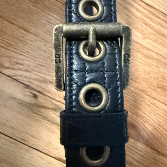 Dior Cannage Leather Belt Black Gold Sz 80 New main image 16